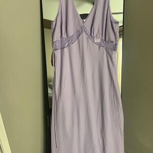 Purple Chemise with Lace Trim and Spaghetti Straps